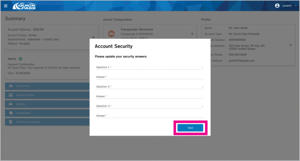 Account security