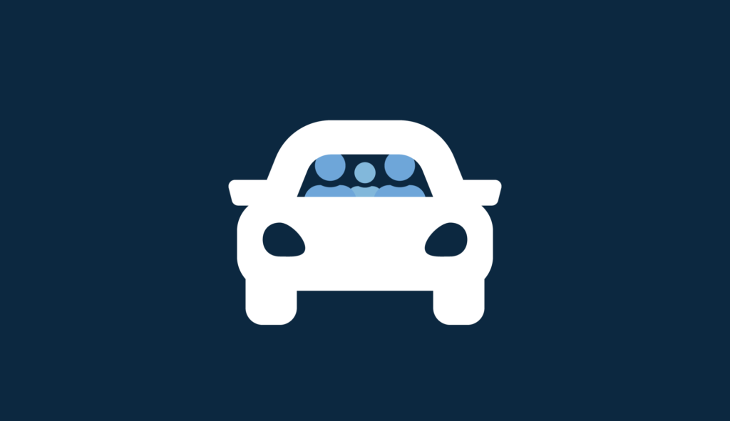 Three people in the vehicle