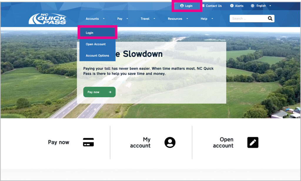 Where to get to Login page