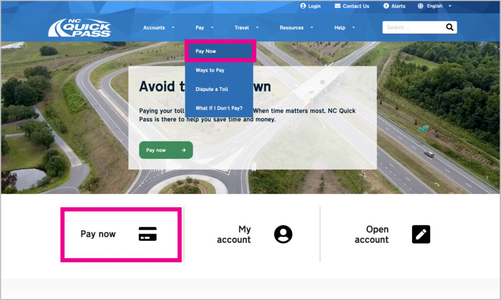 Where to get to Pay Now page